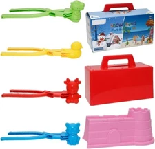 Snow Fort Building Block, Snowball Maker Clip, Sand Castle Mold, 6 PCS Play Set