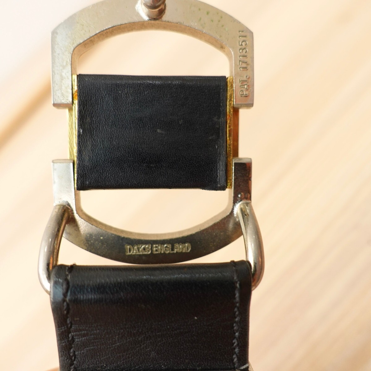 DAKS LONDON ENGLAND BLACK LEATHER BELT VINTAGE XS Dakota Belt - Black Silver – Maison Hotel main image 2