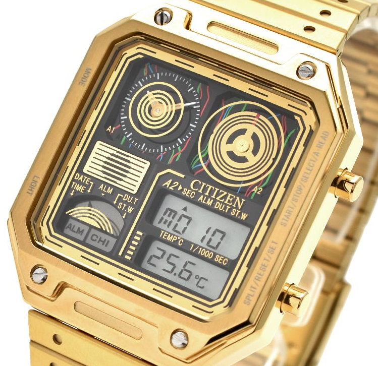 Citizen C-3PO Star Wars Analog Gold Tone Digital Black Dial