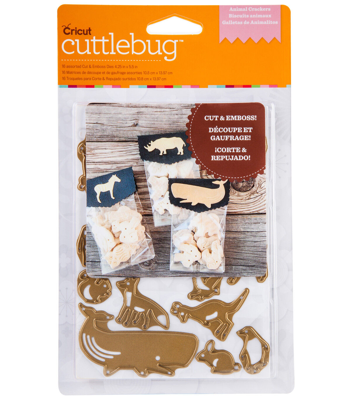 Cricut Cuttlebug ANIMAL CRACKERS Cut and Emboss Dies (small) Brand New in Pkg