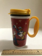 Whirley Warren Disney Parks Coke Insulated Thermal Travel Mug Cup 2009 Yellow