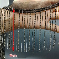 Netz Perlen Strass Kette Quaste Fransen Borte DIY Kostüm Hochzeit Neu