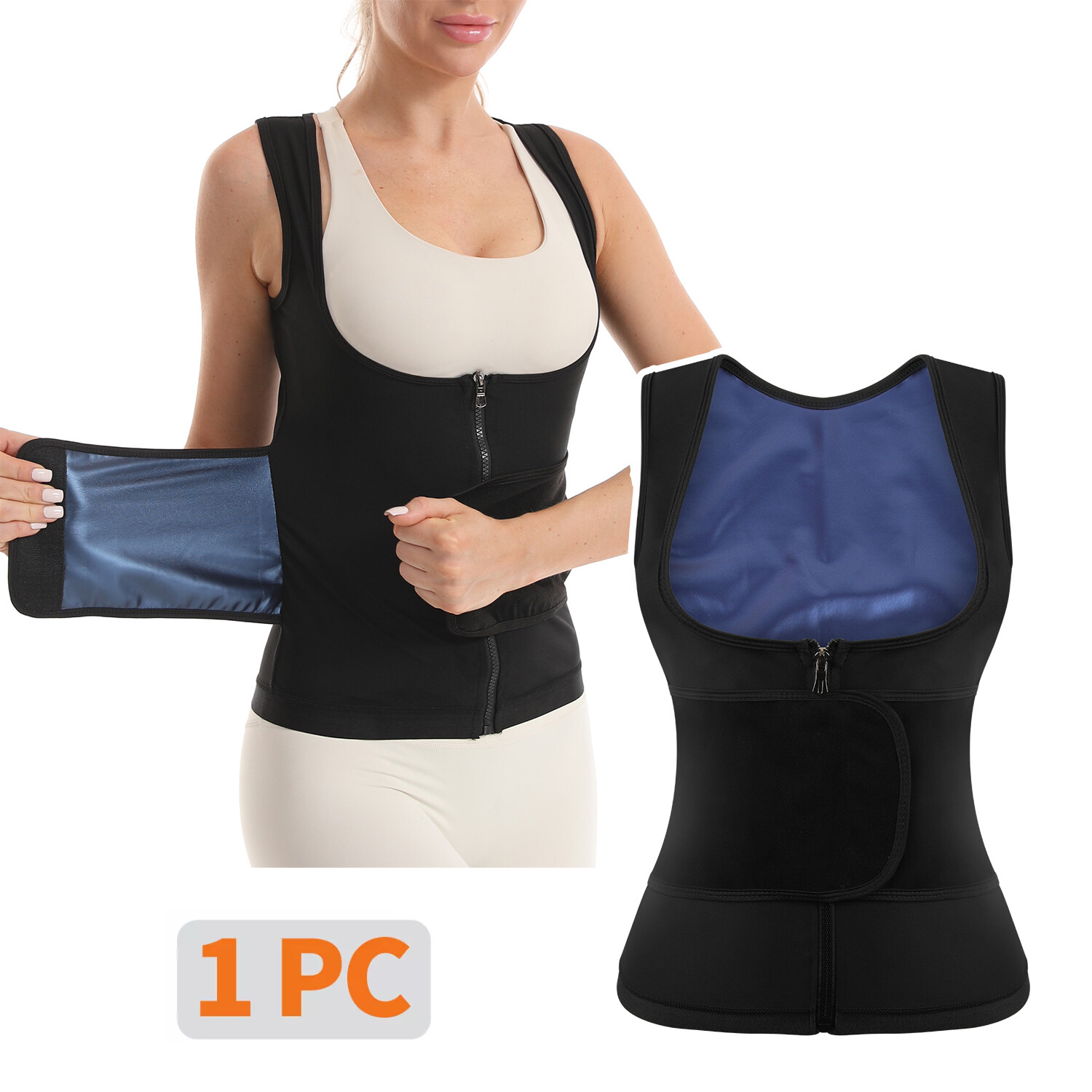 Women Sauna Vest Heat Slim Sweat Waist Trainer Body Shaper Workout Fat Burn Tops