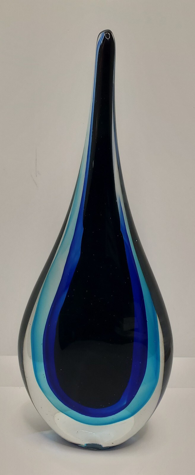 VINTAGE TALL GLASS  TEAR DROP PAPERWEIGHT ART SCULPTURE 11