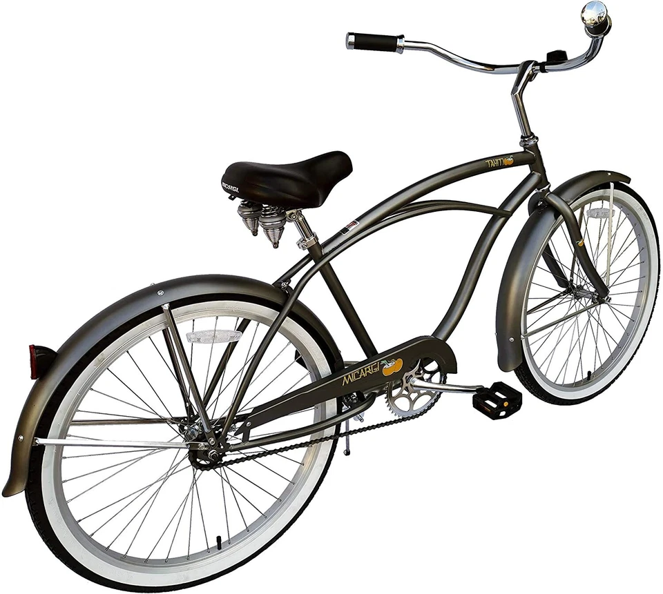 Bicicleta Cruiser 26" de una sola velocidad para hombres y mujeres Freno de montaña Marco de acero Bicicleta Foto 3 de 4