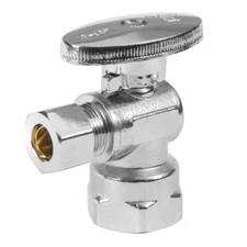 EFIELD 20 PCS 1/2" FIP X 3/8" OD 1/4 Turn  Compression Angle Stop Valve, Chrome