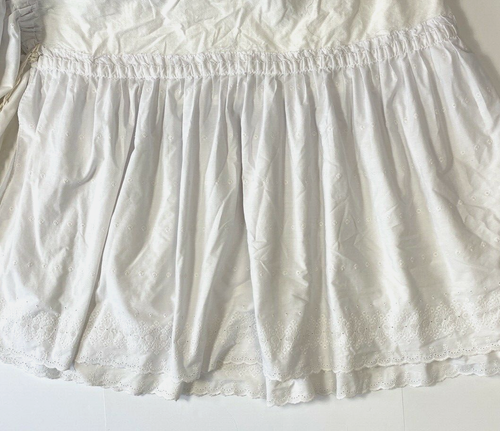 Antique Intricate Lace Textile Cotton Tablecloth Skirt Bedskirt 48x68 - 26 drop - 第 3/9 張圖片