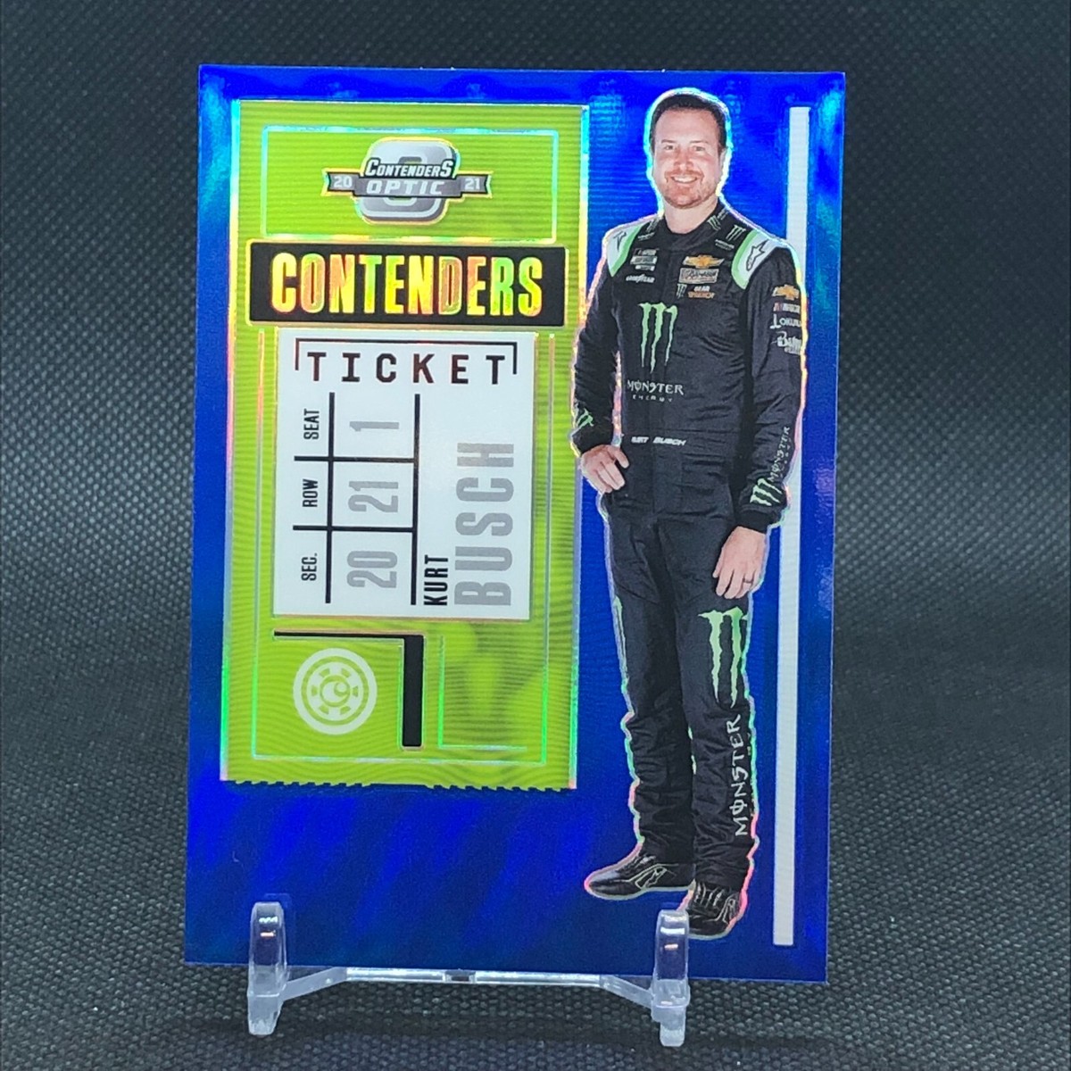 2021 Chronicles OPTIC Kurt Busch Blue Prizm #'d /199 #4