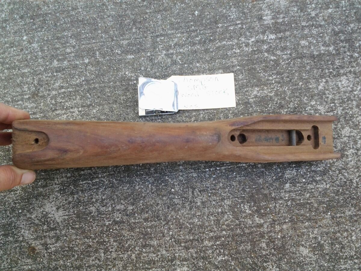 Original US WWII Thompson SMG Wooden Stock Marked Military Original US WWII Thompson SMG Wooden Stock Marked Military