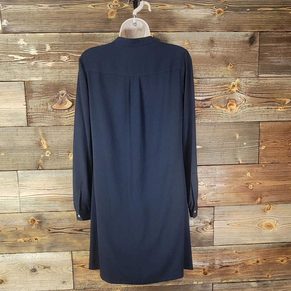 Vestido Camisa Michael Kors Diseñador Azul Marino Talla 2 Foto 4 de 4