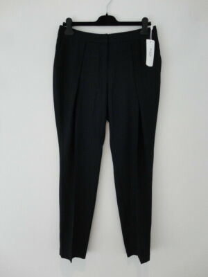 NWT AKRIS Navy Blue Layered Pleated Tapered Leg Mina Trouser Pants 8