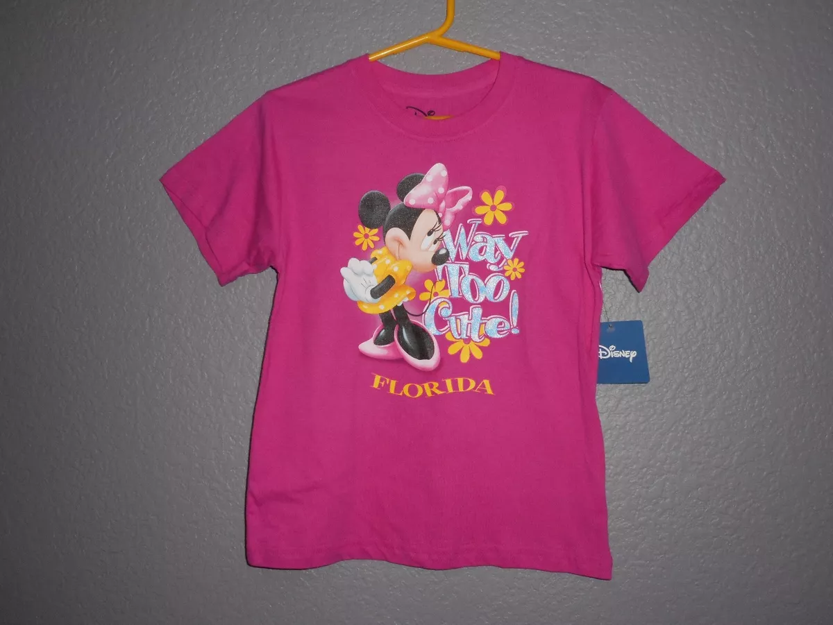 Disney Minnie MOUSE HOT T-Shirt eBay TOO Sleeve Short | FLORIDA \'WAY Pink CUTE\