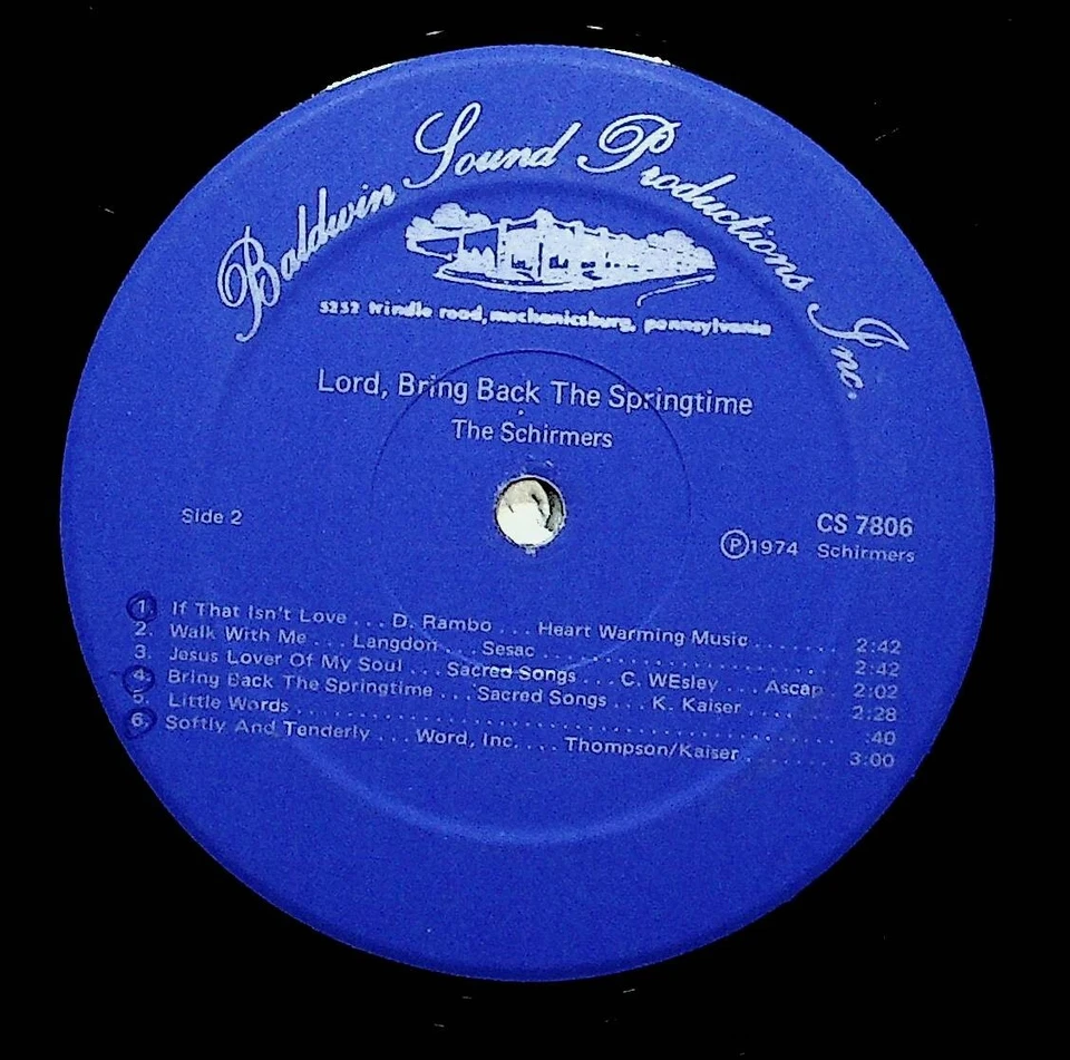 Weissport PA Schirmers Lord Bring Back The Springtime Gospel Vinyl LP Record VG+ Foto 4 de 4