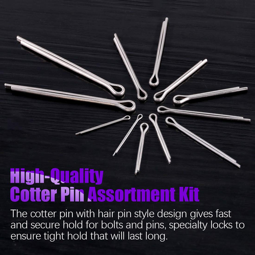 110Pcs 304 Stainless Steel Cotter Pin Clip Key Fastener Fitting Assortment Kit P - Picture 6 of 12