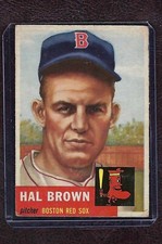 1953 Topps Baseball Card #184 Hal Brown, Boston Red Sox, Rookie, VG!