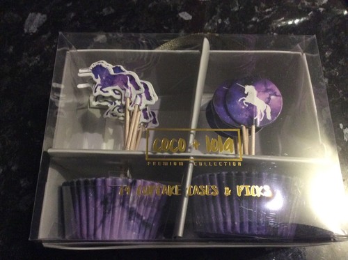 NEU UND VERPACKT Neu Coco + Lola Einhorn 24 Cupcake-Hüllen & 24 Topper - Bild 1 von 5