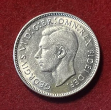 Australia Florin 1951 50th Year Jubilee Silver Coin KM#47 T6400a