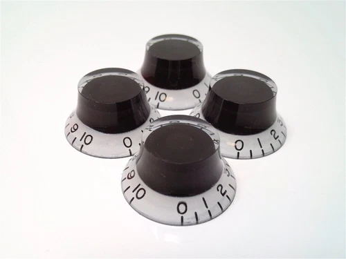 True Custom Shop® Black & White Top Hat Knobs for Gibson Les Paul SG Pure LP 4pk