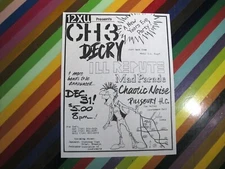 vtg punk hardcore flyer - CH3 Decry Ill Repute Sun Valley Sportsman Hall PL2