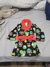Unisex Super Mario Plush Kids Bathrobe Size XS 4/5