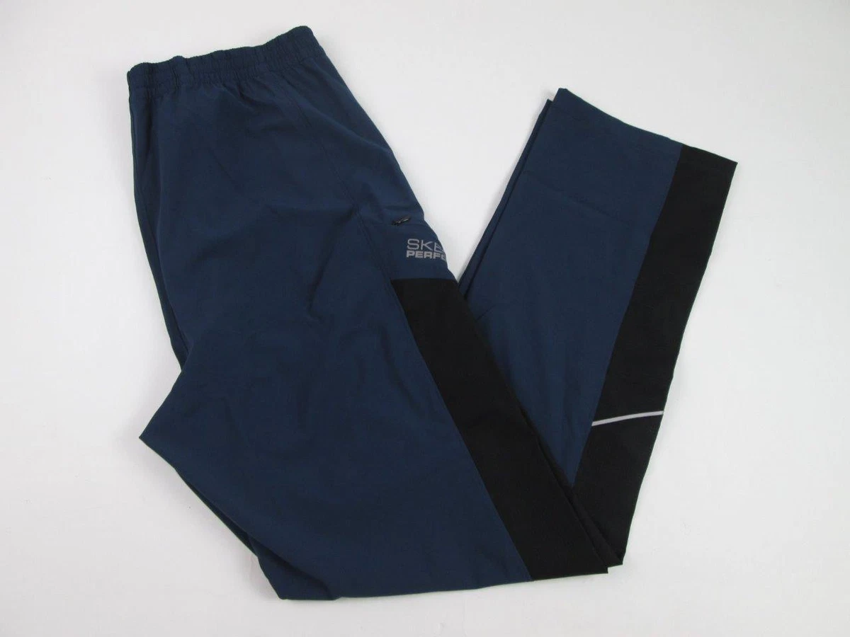 SKECHERS PERFORMANCE MENS BLUE CIRCULAR PANTS TRACK RUNNING