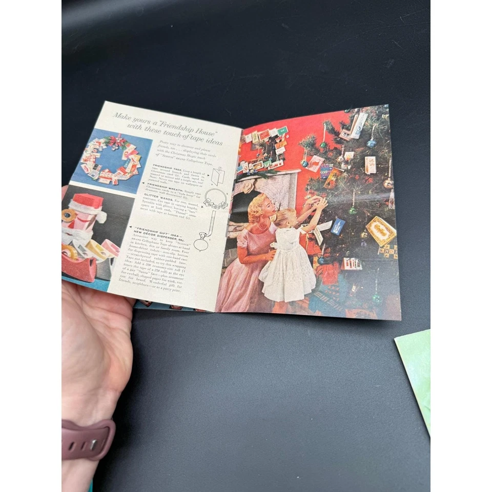 Vintage 1959 Christmas Magic Scotch Brand Tape Wrapping Craft Ideas Booklet - Image 3 of 4