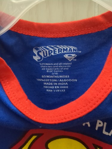 Body Superman Neonato Taglia 0-3 Mesi 1 Pz Piedi Manica Lunga Halloween Bambino - Foto 4 di 7