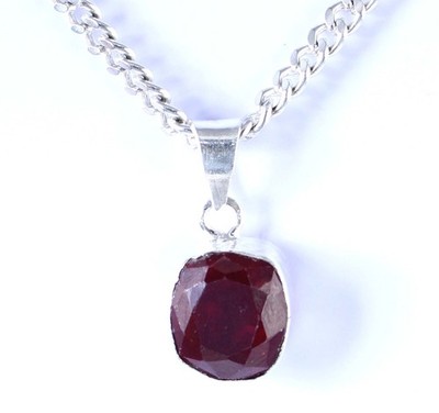AGI Zertifizierter Natürlicher Roter Rubin 9,75 Ct Cushion Anhänger Silber 925