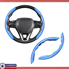 Blue Carbon Fiber Steering Wheel Cover Anti-slip Comfortable Grip Ucolor Blue Blue Carbon Fiber Steering Wheel Cover Anti-slip Comfortable Grip Ucolor Blue