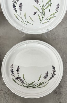 Le Creuset Lavender Flowers Set Of 4 Dessert Plates 7.5” Romantic