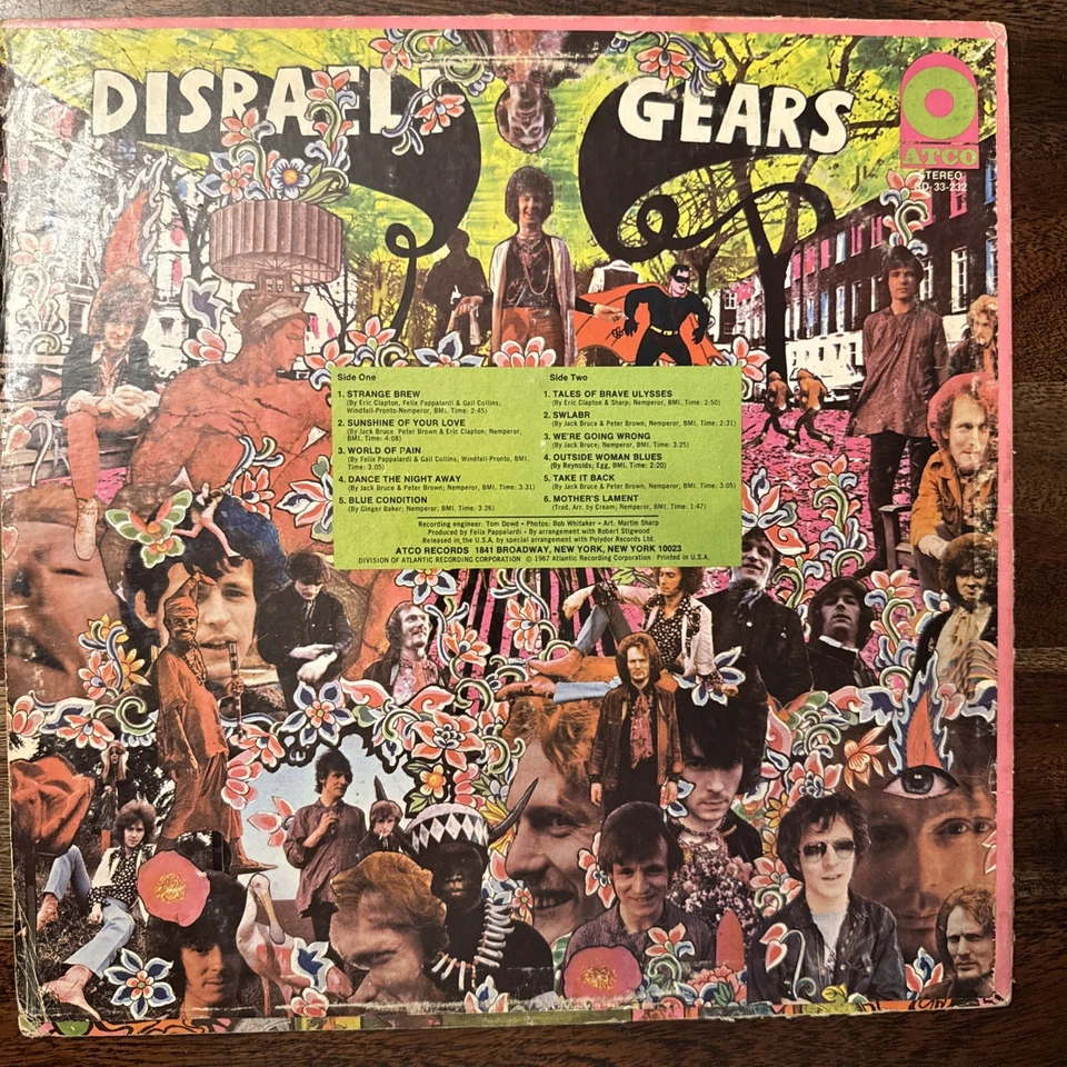 CREAM - Disraeli Gears VG/VG+ 12” LP record SD33-232 Vinyl Foto 2 de 4