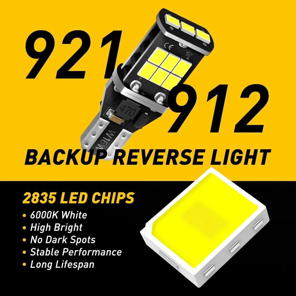 2x T15 AUXITO 912 W16W 921 955 6000K Xenón Blanco LED Inverso Cuña Bombillas Foto 2 de 4