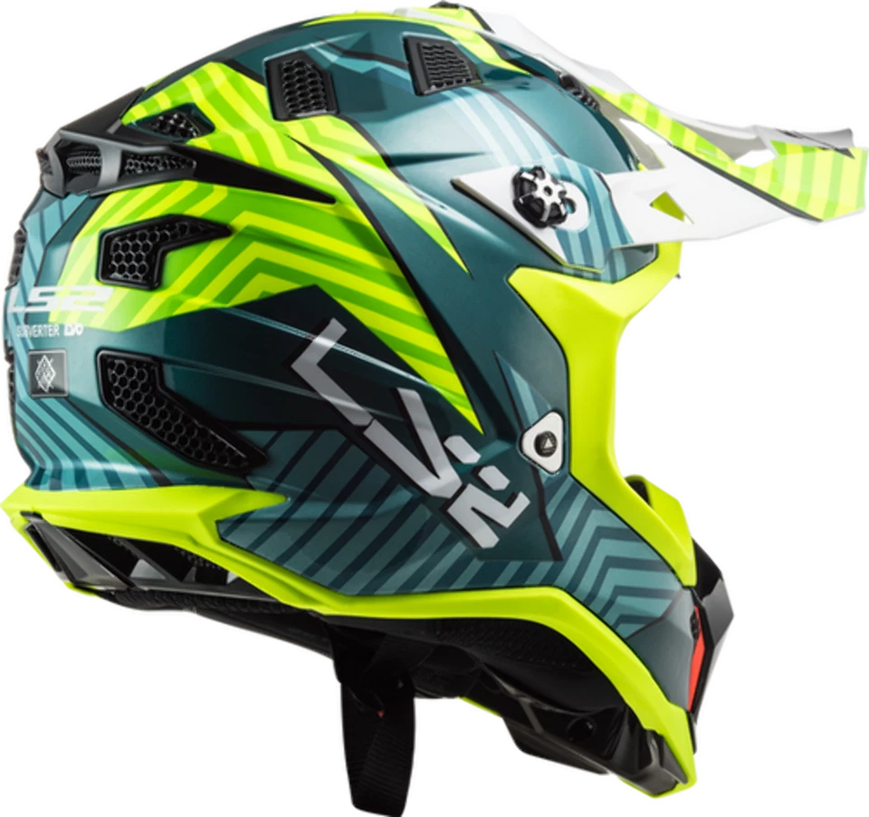 LS2 Subverter MX470 Astro MX Offroad Helmet Cobalt Hi-Vis/Yellow Medium 700-1113 - Image 2 of 4