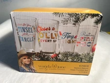 Wanda June Home Santa'sSaloon 16.3oz Glass Drinkware Set of 4 by Miranda Lambert