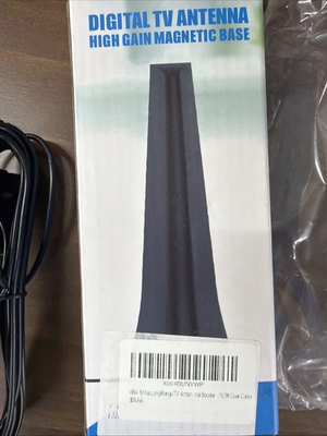 #ad Digital TV Antenna High Gain Magnetic Base New in Box Black $14.00