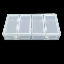 4 Adjustable Dividers Clear Plastic Storage Organizer Box - Craft Sewing Suppl