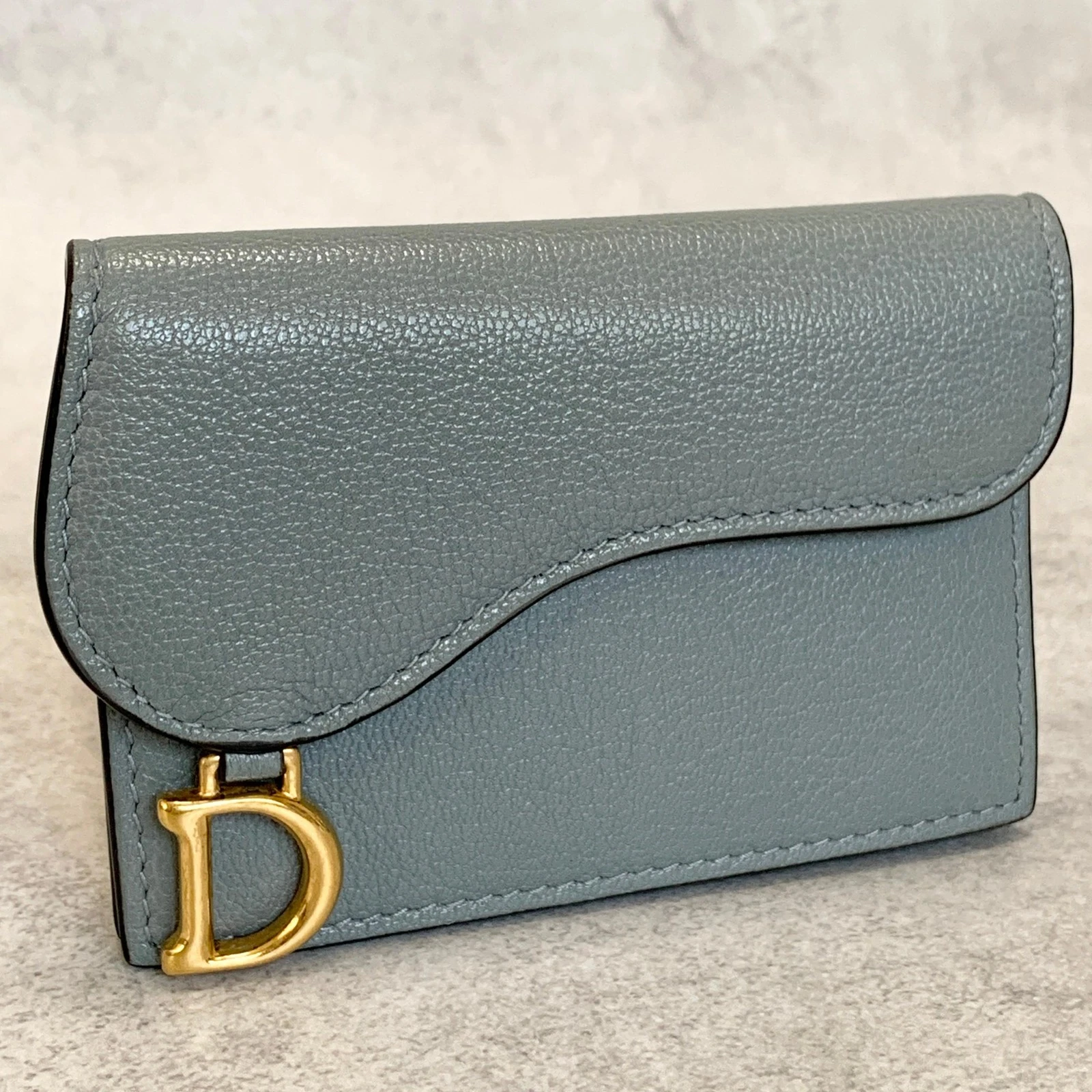 Christian Dior Porte Monnaie Selle Porte Bi Pli Portefeuille Rabat Sac à Main Compact