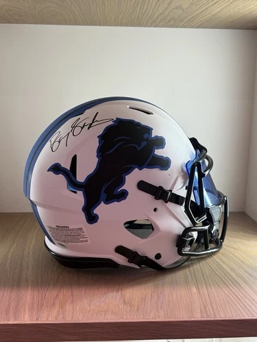 Barry Sanders Autographed Lions Authentic Lunar Eclipse Helmet Schwartz Hologram