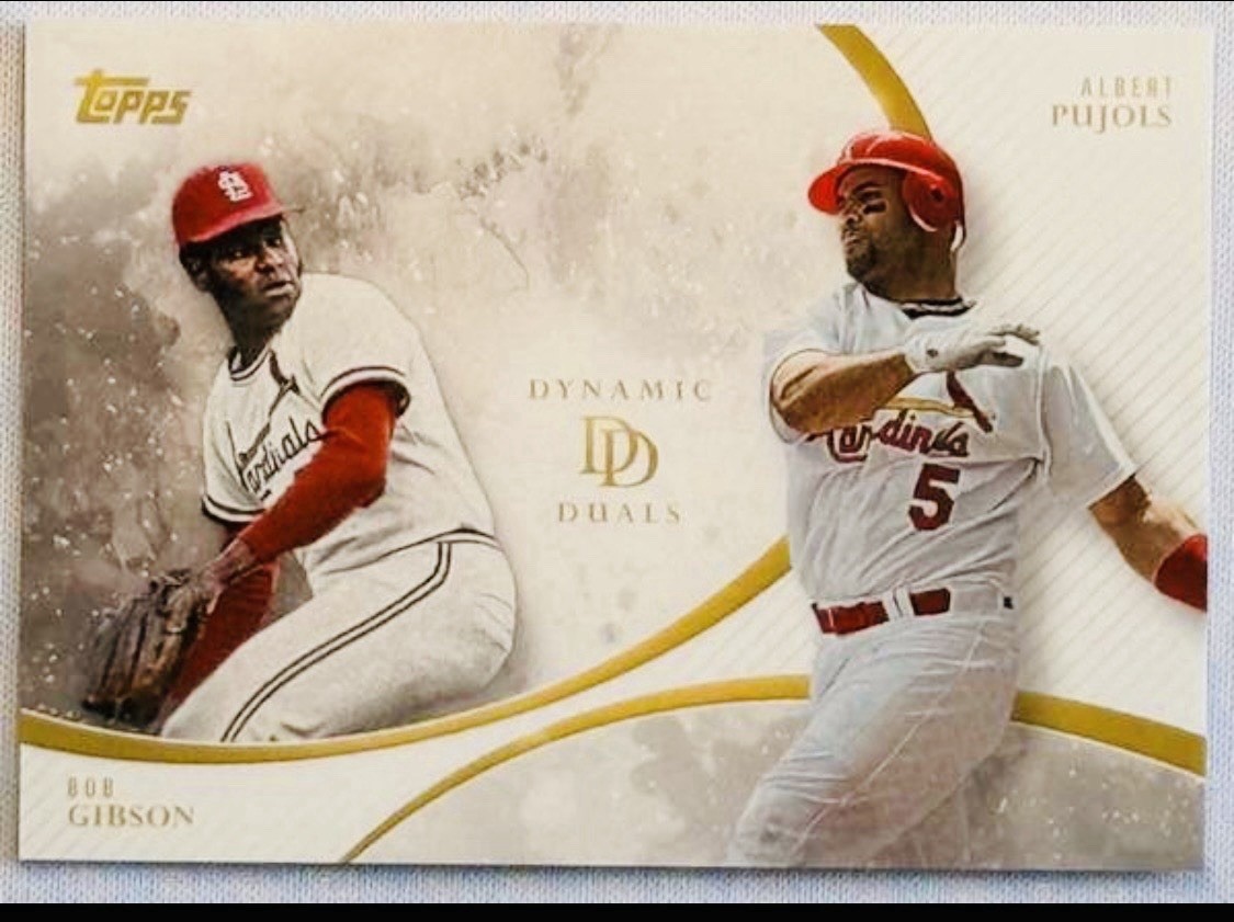 2023 Topps Dynamic Duals 15 Bob Gibson Albert Pujols St. Louis Cardinals