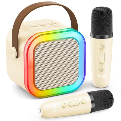 Peski Karaoke Player Portable Bluetooth Mini Karaoke Microphone Singing Speak...