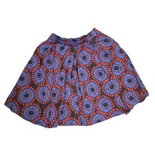 LuLaRoe Womens Pleated Pull On Skirt Black Red Blue Stretch