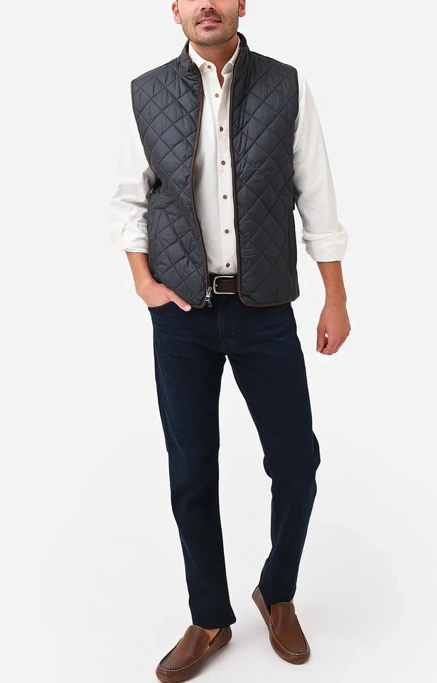 Peter Millar M Essex Vest Black Lightweight Quilted Puffer Full Zip $245 - Image 4 of 4