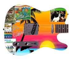The Beach Boys Johnston Marks Mike Love Autographed Graphics Guitar ACOA Exact P