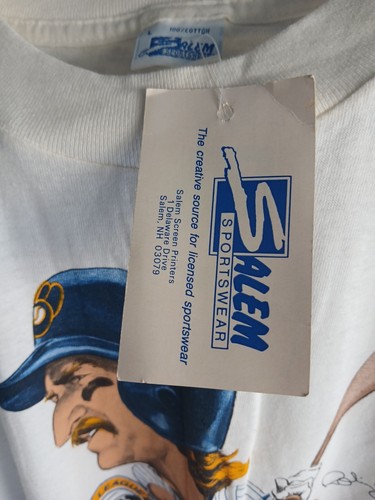 Vtg 80s ROBIN YOUNT MILWAUKEE BREWERS CARICATURE T-SHIRT Large Single Stitch - Picture 3 of 9