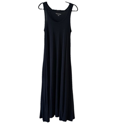 #ad Soft Surroundings Black Maxi Santiago Sleeveless Tank Dress Pockets Petites PXL $44.00