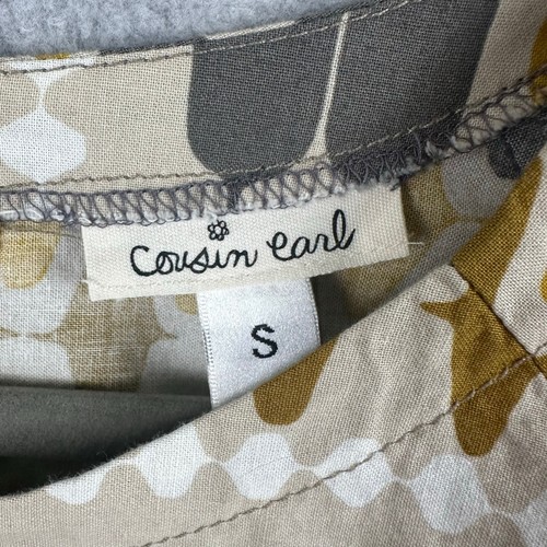 Cousin Earl Anthropologie Geometric Blouse Size S Multicolor Modern Boxy Swing - Picture 3 of 10