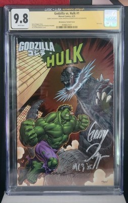 GODZILLA VS HULK #1 MCGUINNESS FOIL 9.8 SGN DUGGAN & MARTIN JSA AUTHENTICATED