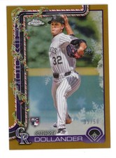 2025 Topps Holiday CHROME GOLD REFRACTOR CHASE DOLLANDER RC 39 /50  ROCKIES
