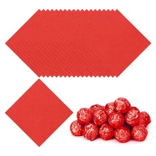 100 Pcs 4x4 Inch Foil Candy Wrappers Chocolate Wrapping Paper Dark Red