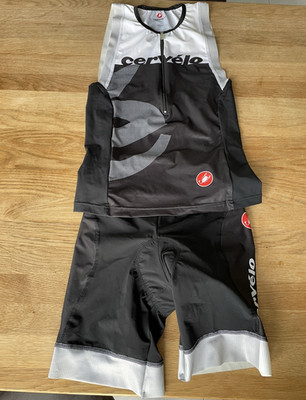 Castelli Cervélo Free Tri Top Triathlon ärmellos & Hose / Zweiteiler in L NEU
